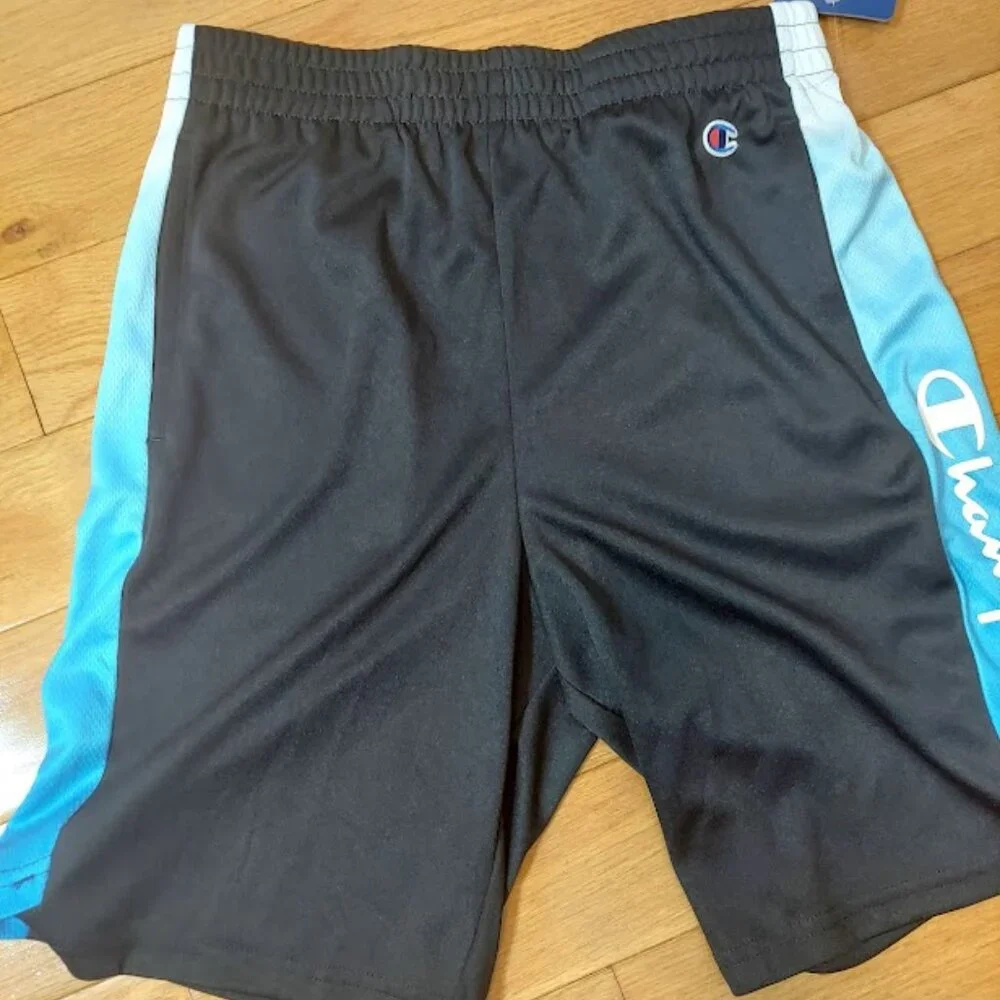 2 Pair Champion Boys Authentic Athleticwear Basketball Shorts L New Black/Orange